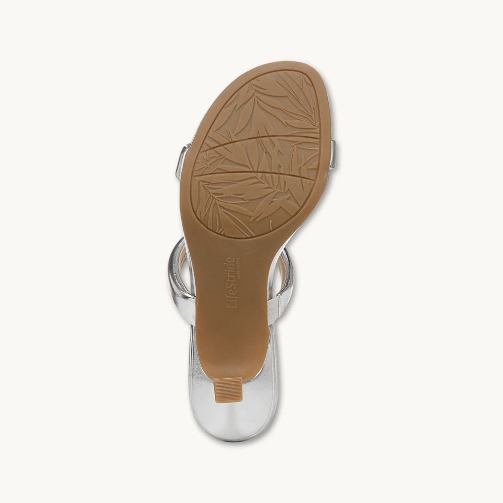 LifeStride Nalani Dress Sandal - Silver Faux Leather