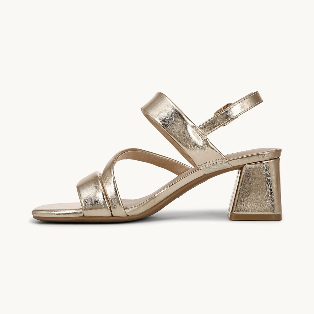 LifeStride Celia Strappy Sandal - Gold Faux Leather