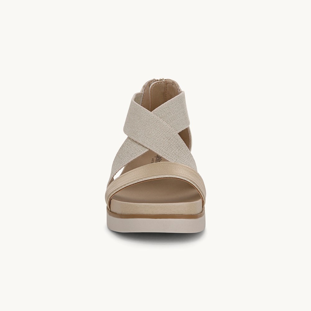 LifeStride Giselle Strappy Sandal - Gold Faux Leather