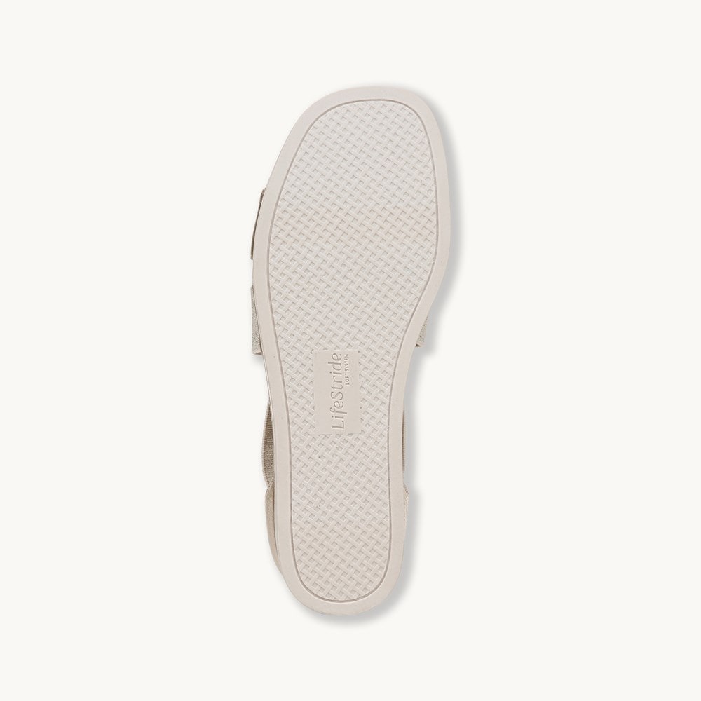 LifeStride Giselle Strappy Sandal - Gold Faux Leather