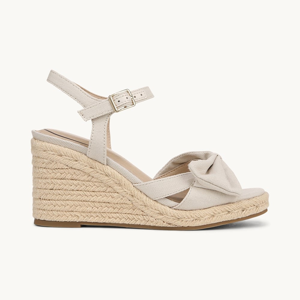 LifeStride Tahlia Wedge Dress Sandal - Bone White Fabric