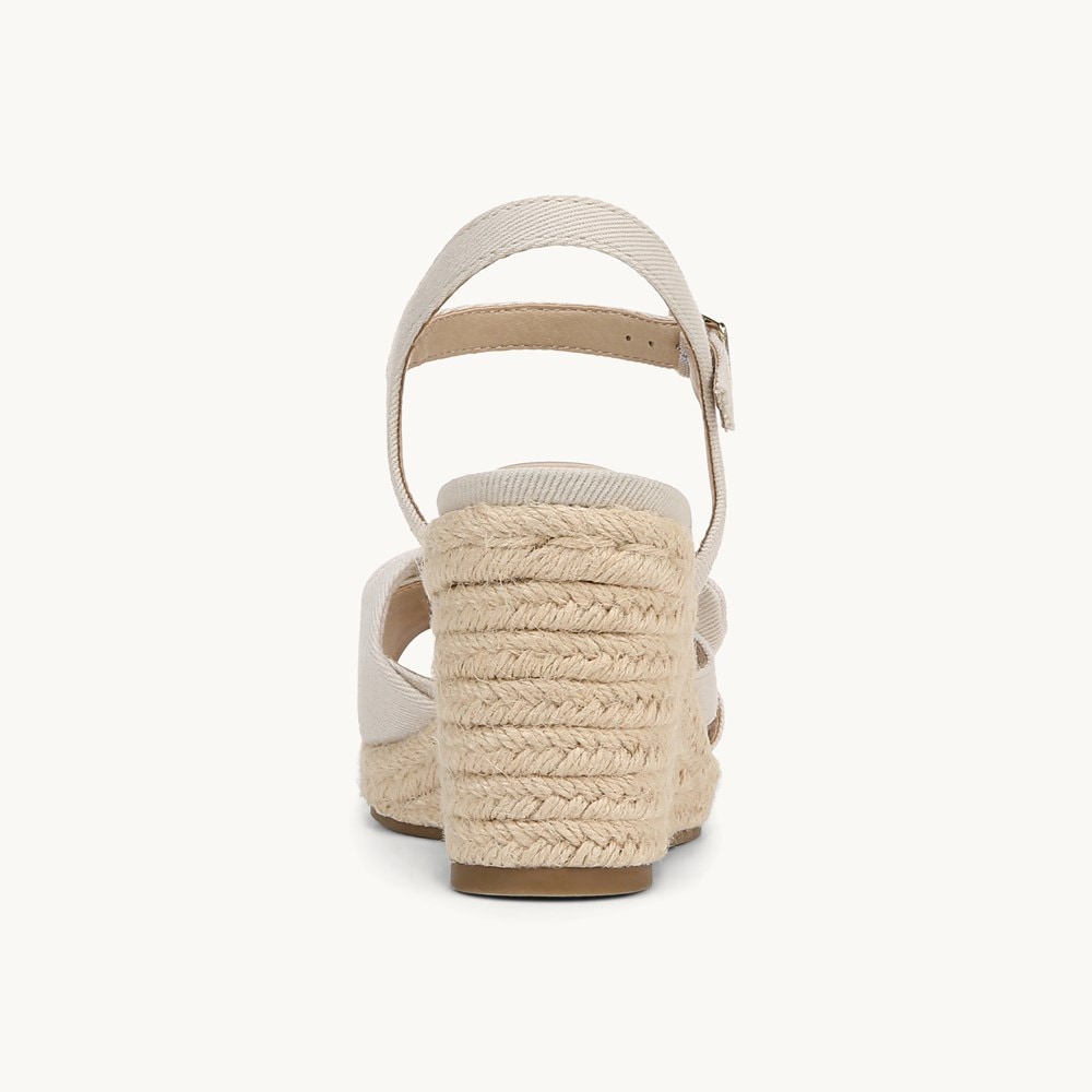 LifeStride Tahlia Wedge Dress Sandal - Bone White Fabric