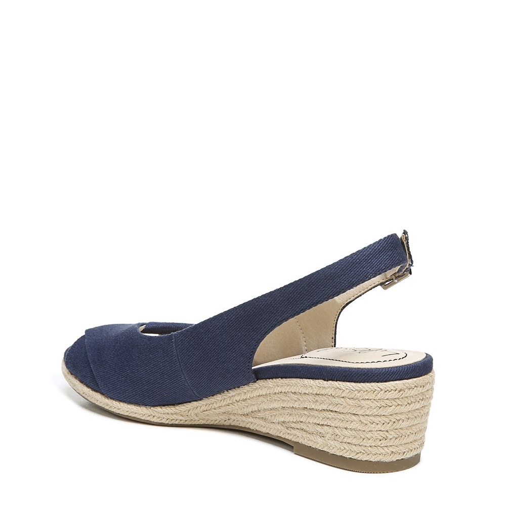 LifeStride Socialite Wedge Sandal - Luxe Navy Fabric