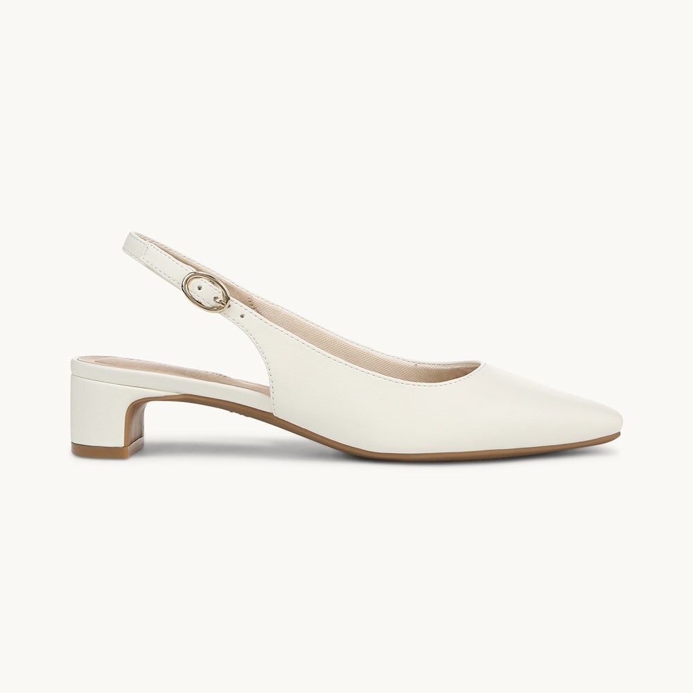 LifeStride Lorena Slingback - Bright White Faux Leather