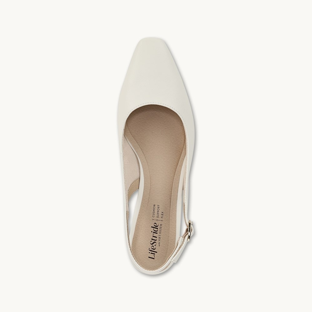 LifeStride Lorena Slingback - Bright White Faux Leather