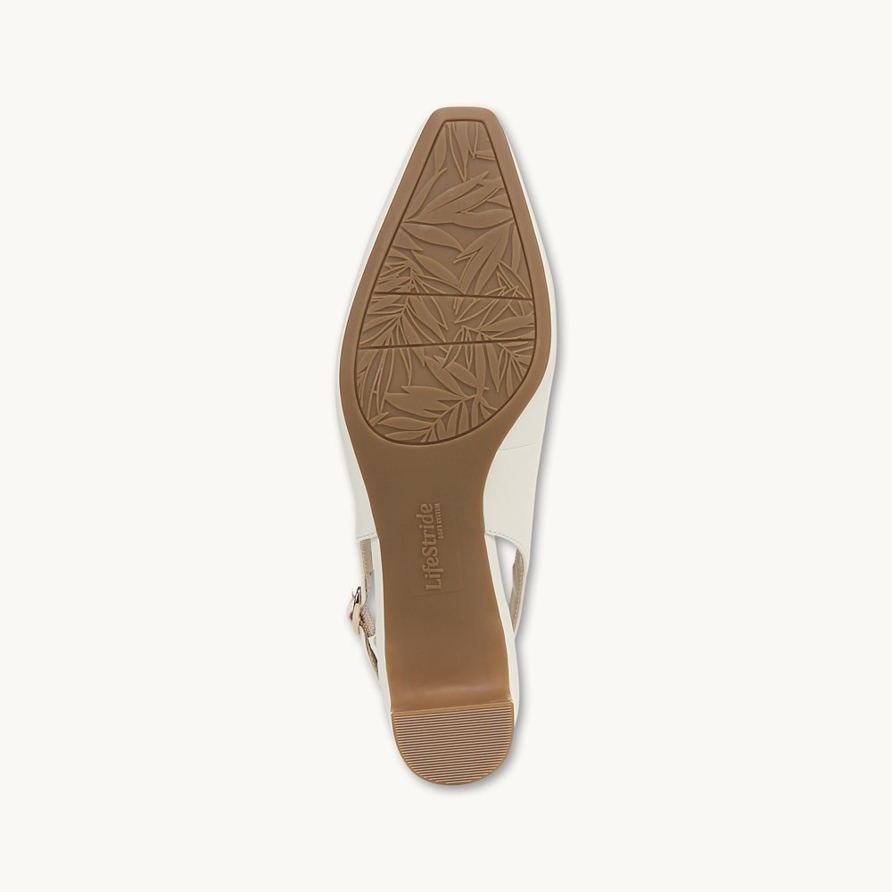 LifeStride Lorena Slingback - Bright White Faux Leather