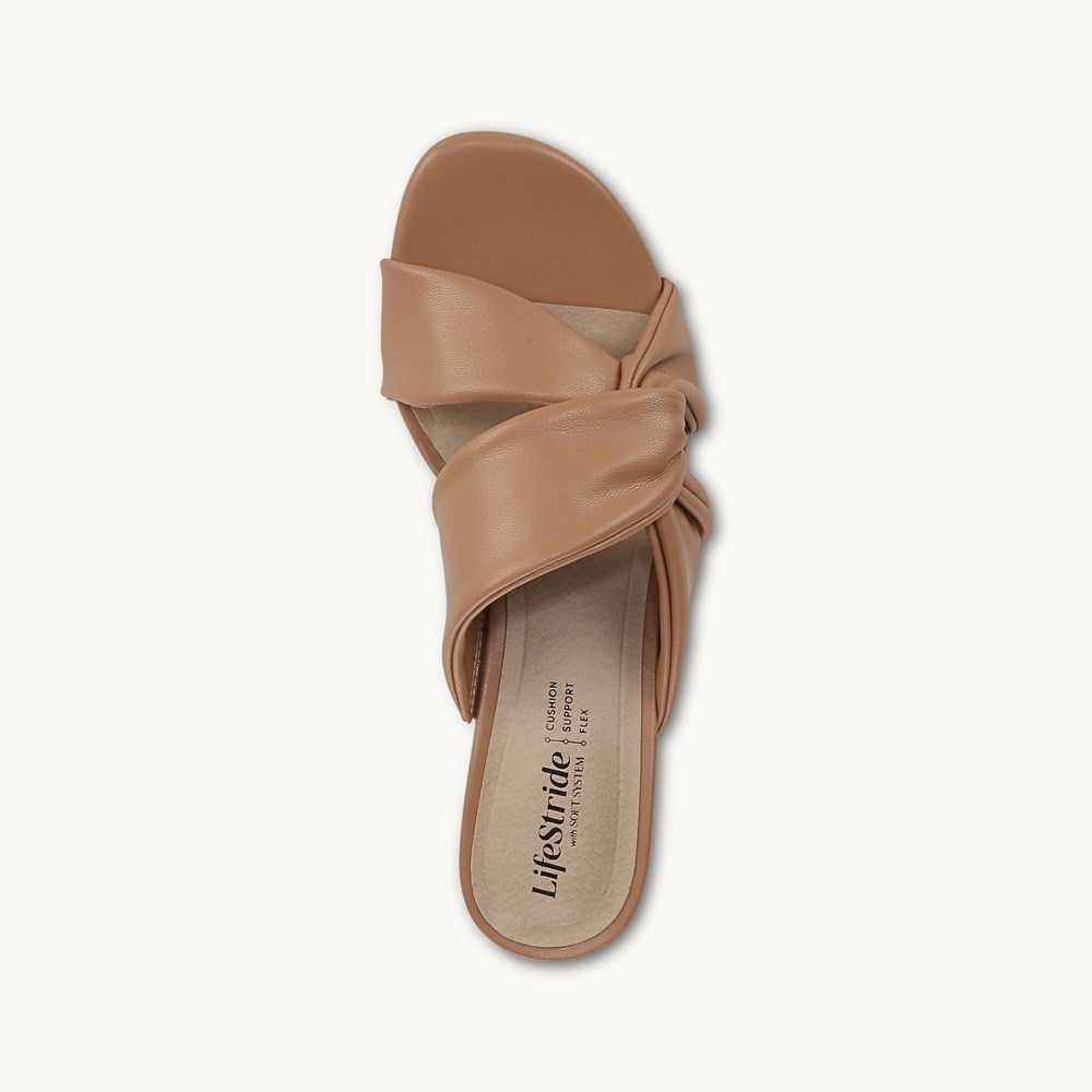 LifeStride Nori Dress Sandal - Sienna Tan Faux Leather