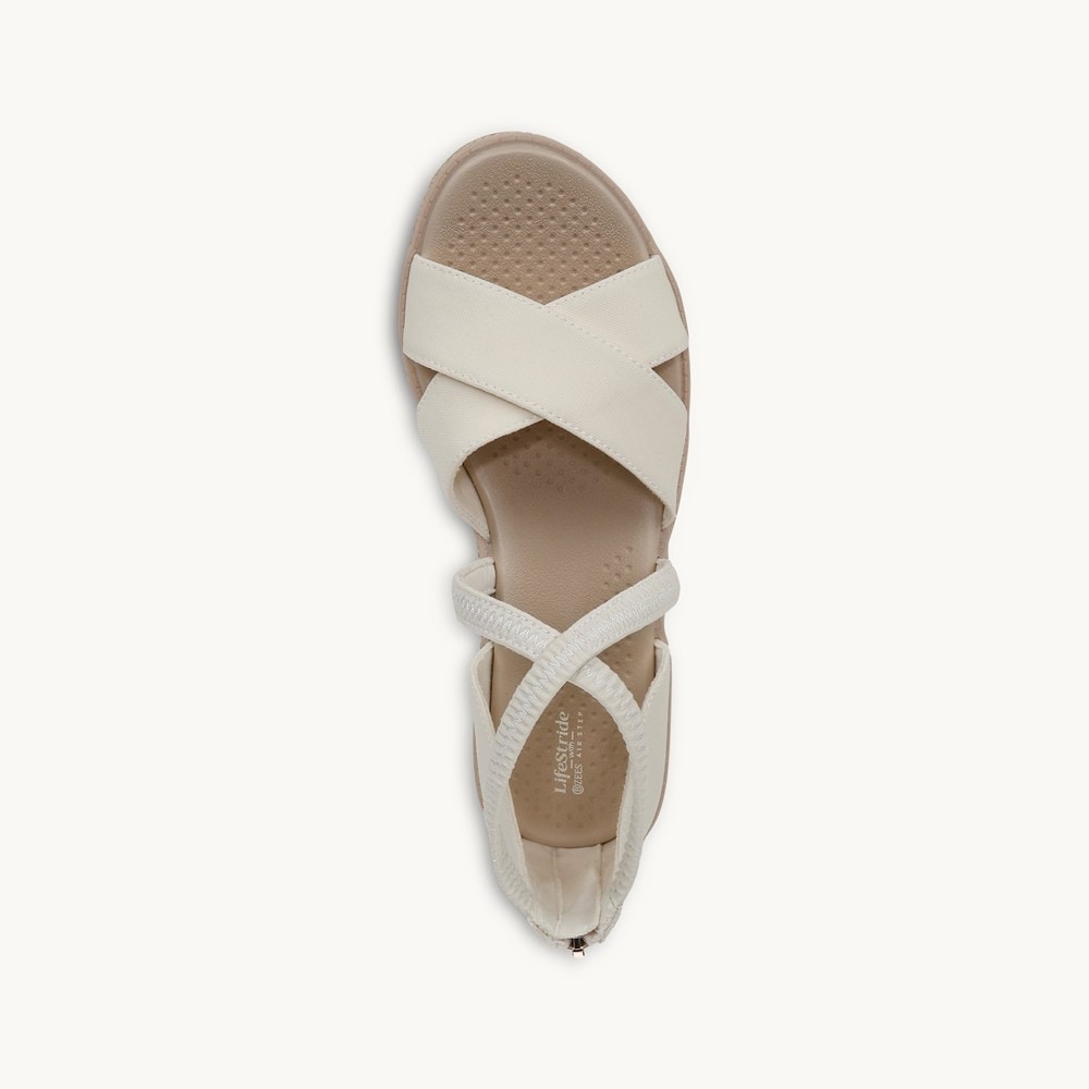LifeStride Bali Sand Wedge Sandal - Eggnog Jersey Fabric