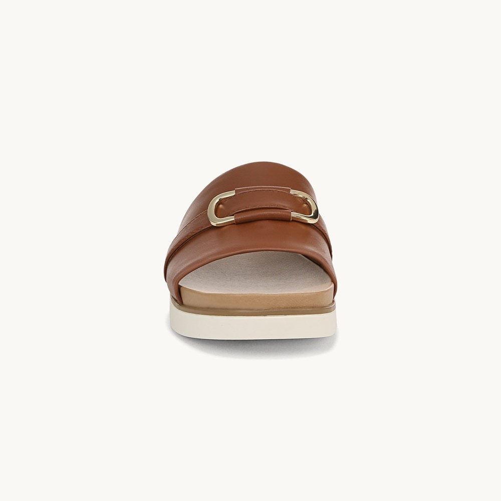 LifeStride Genevieve Flat Sandal - Tan Faux Leather