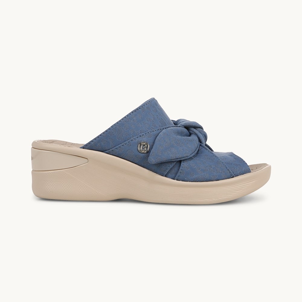 LifeStride Smile Wedge Sandal - Blue Fabric