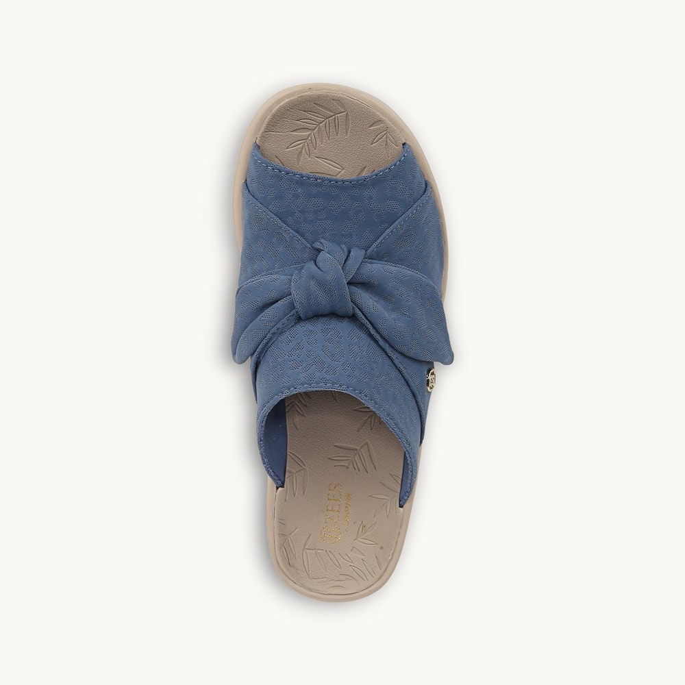 LifeStride Smile Wedge Sandal - Blue Fabric