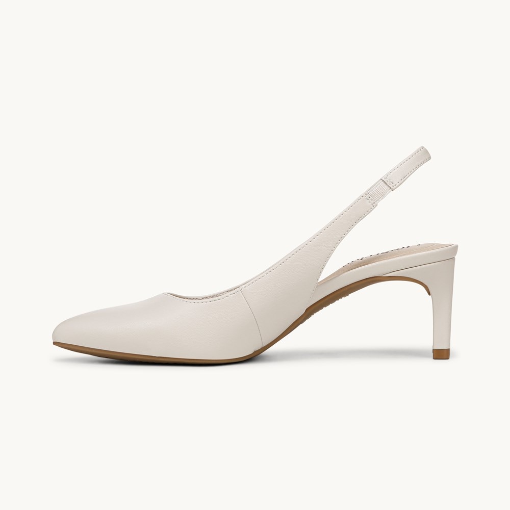LifeStride Annalise Slingback Pump - Bone White Faux Leather