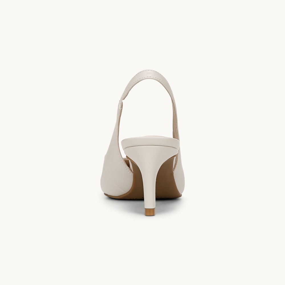LifeStride Annalise Slingback Pump - Bone White Faux Leather
