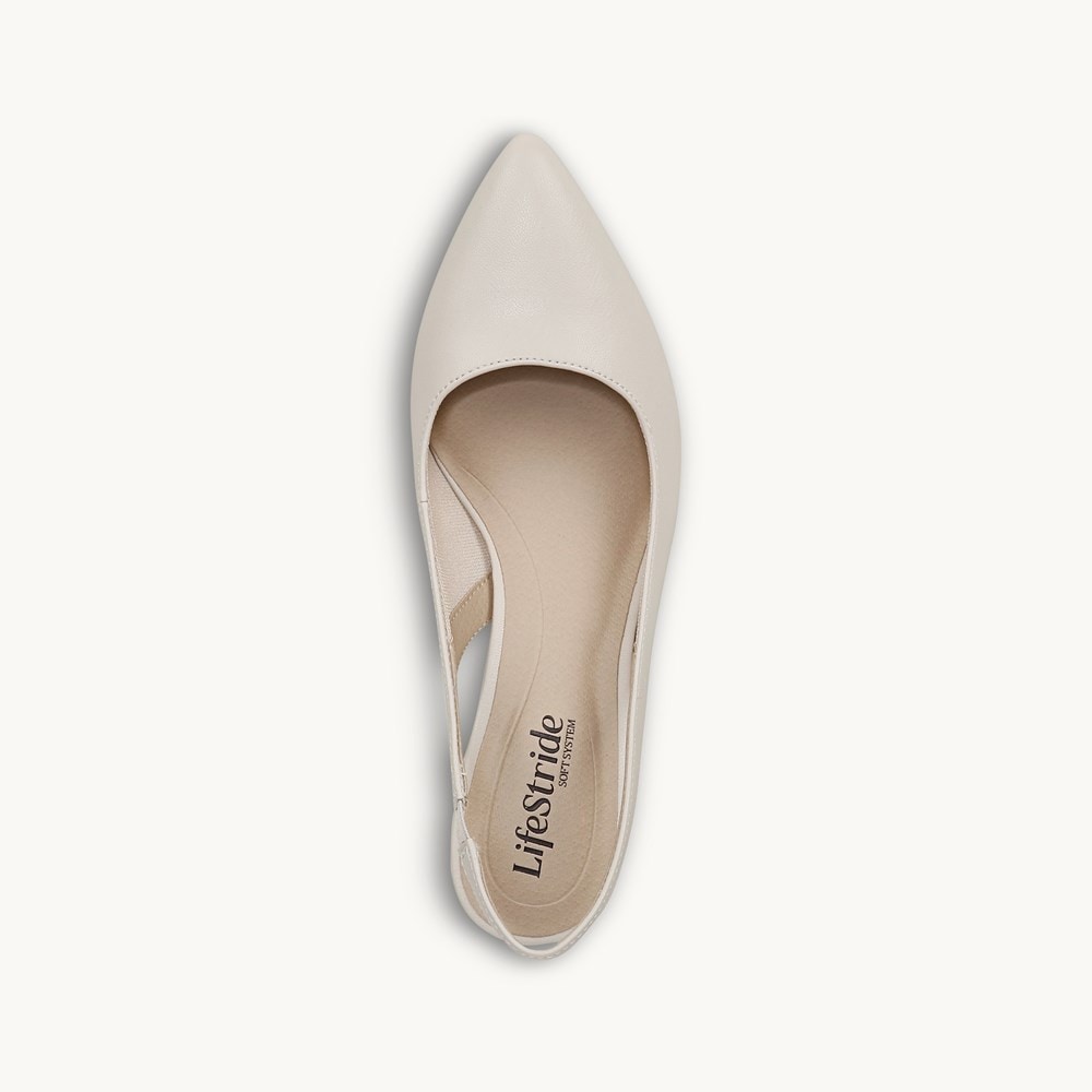 LifeStride Annalise Slingback Pump - Bone White Faux Leather