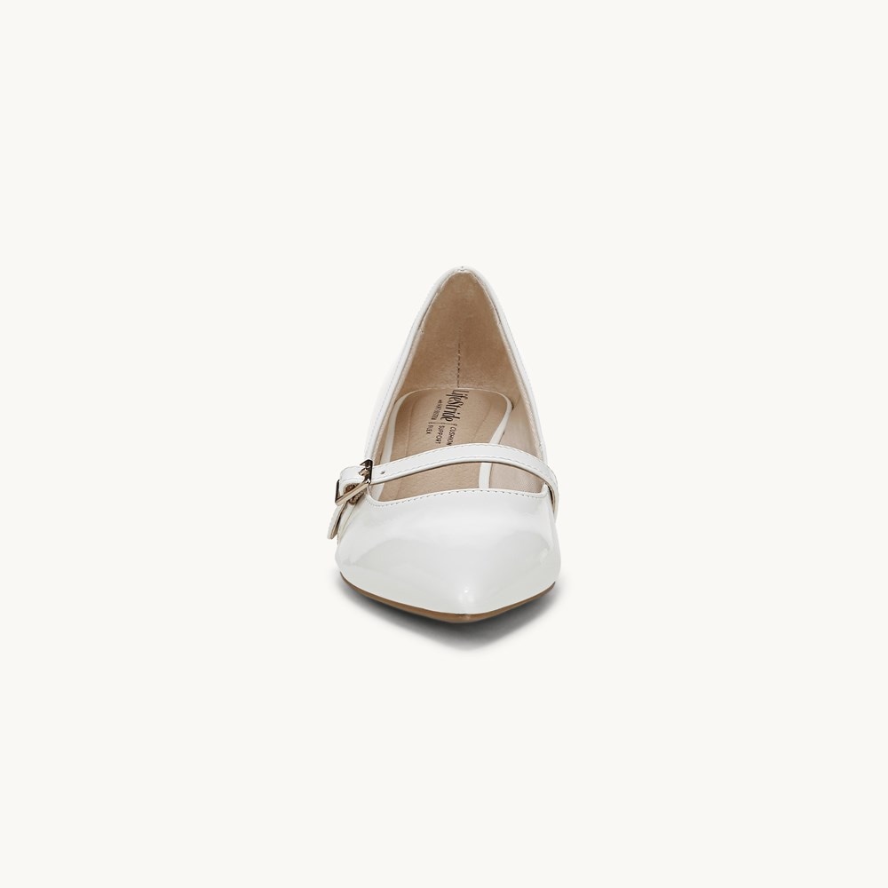 LifeStride Madelyn Mary Jane Pump - White Faux Leather