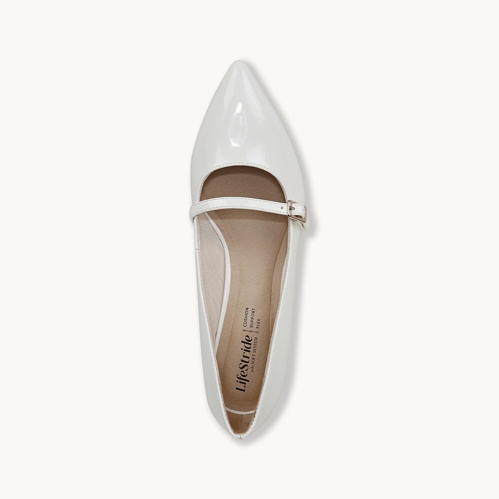 LifeStride Madelyn Mary Jane Pump - White Faux Leather