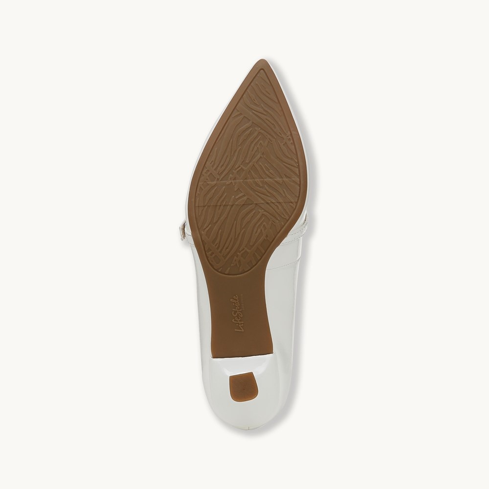 LifeStride Madelyn Mary Jane Pump - White Faux Leather