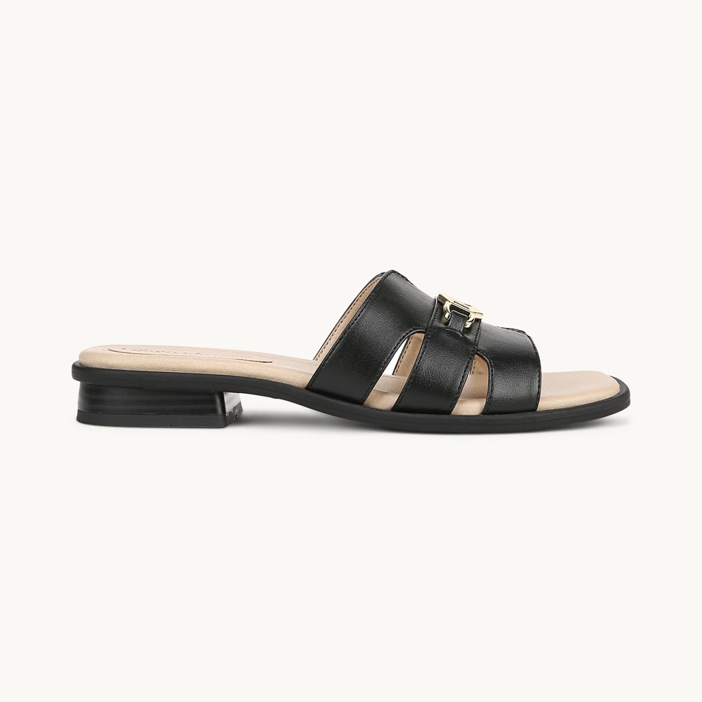 LifeStride Royalty Bit Sandal - Black Faux Leather