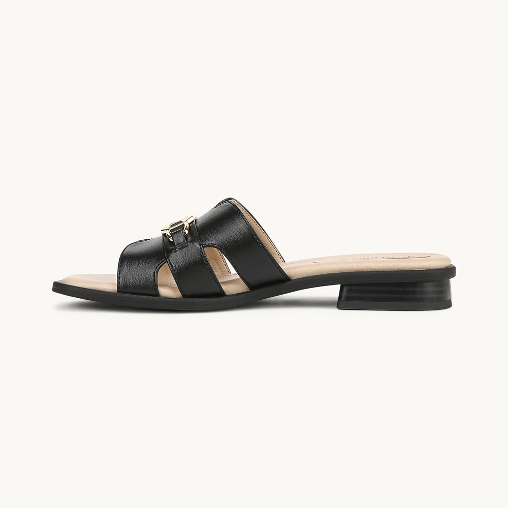LifeStride Royalty Bit Sandal - Black Faux Leather