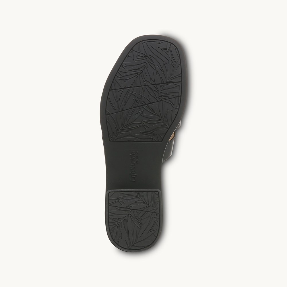 LifeStride Royalty Bit Sandal - Black Faux Leather