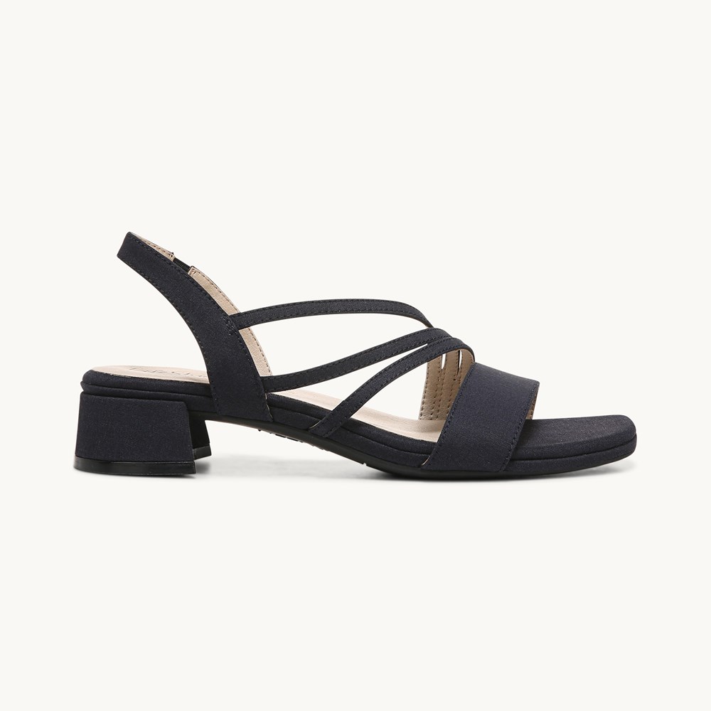 LifeStride Joy 2 Strappy Dress Sandal - Navy Faux Leather