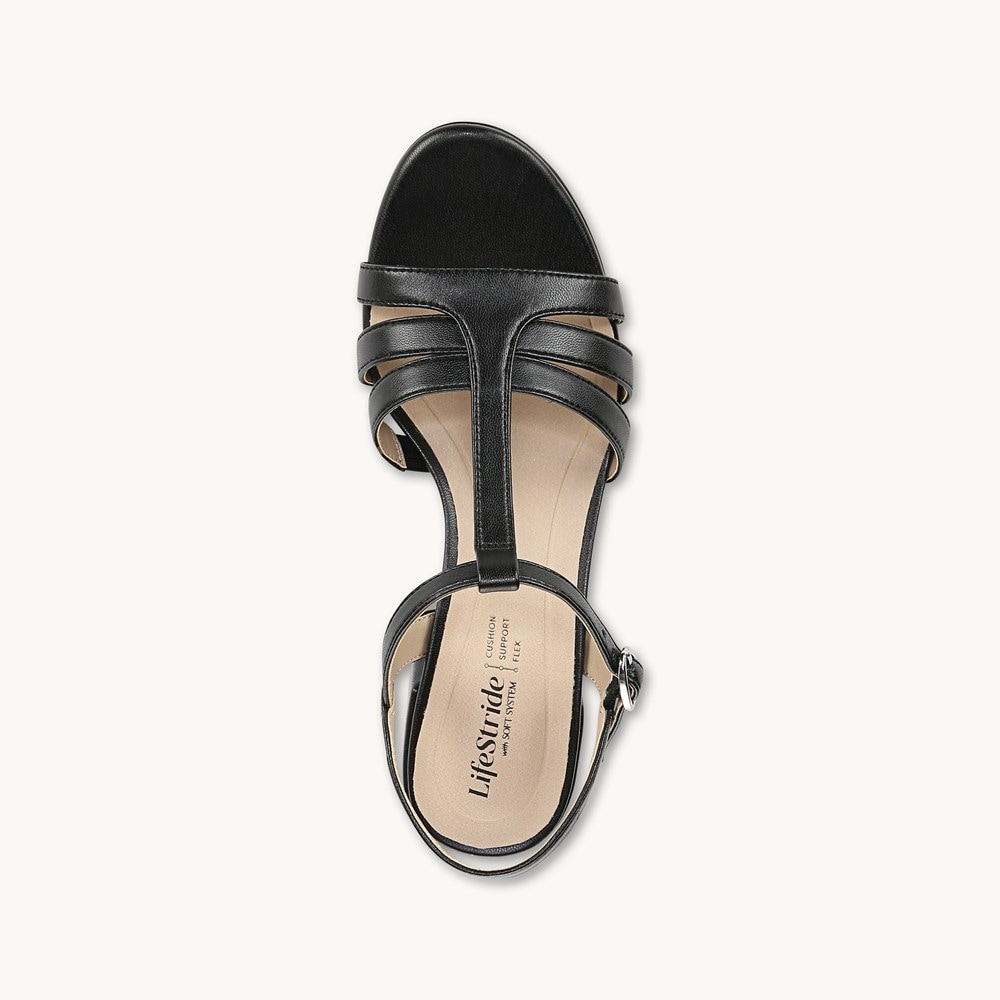 LifeStride Rio Dress Sandal - Black Faux Leather