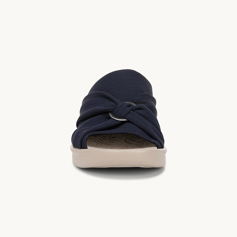 LifeStride Serenade Slide Wedge Sandal - Navy Blazer Fabric