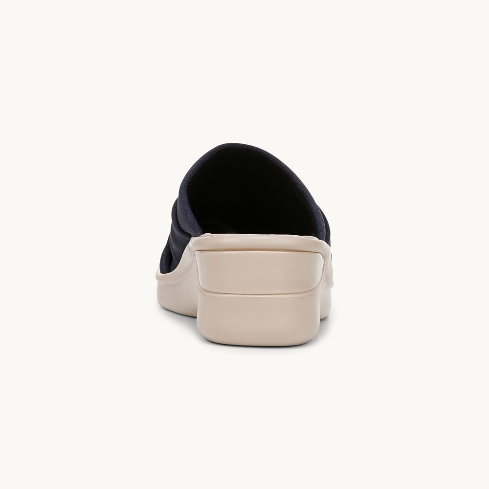 LifeStride Serenade Slide Wedge Sandal - Navy Blazer Fabric