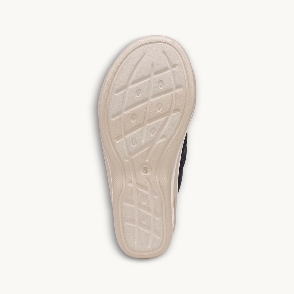 LifeStride Serenade Slide Wedge Sandal - Navy Blazer Fabric