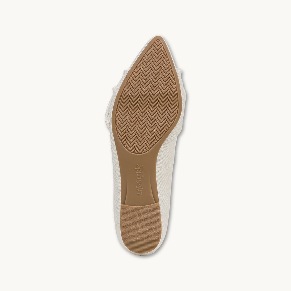 LifeStride Palm Ballet Flat - Natural Silver Fabric
