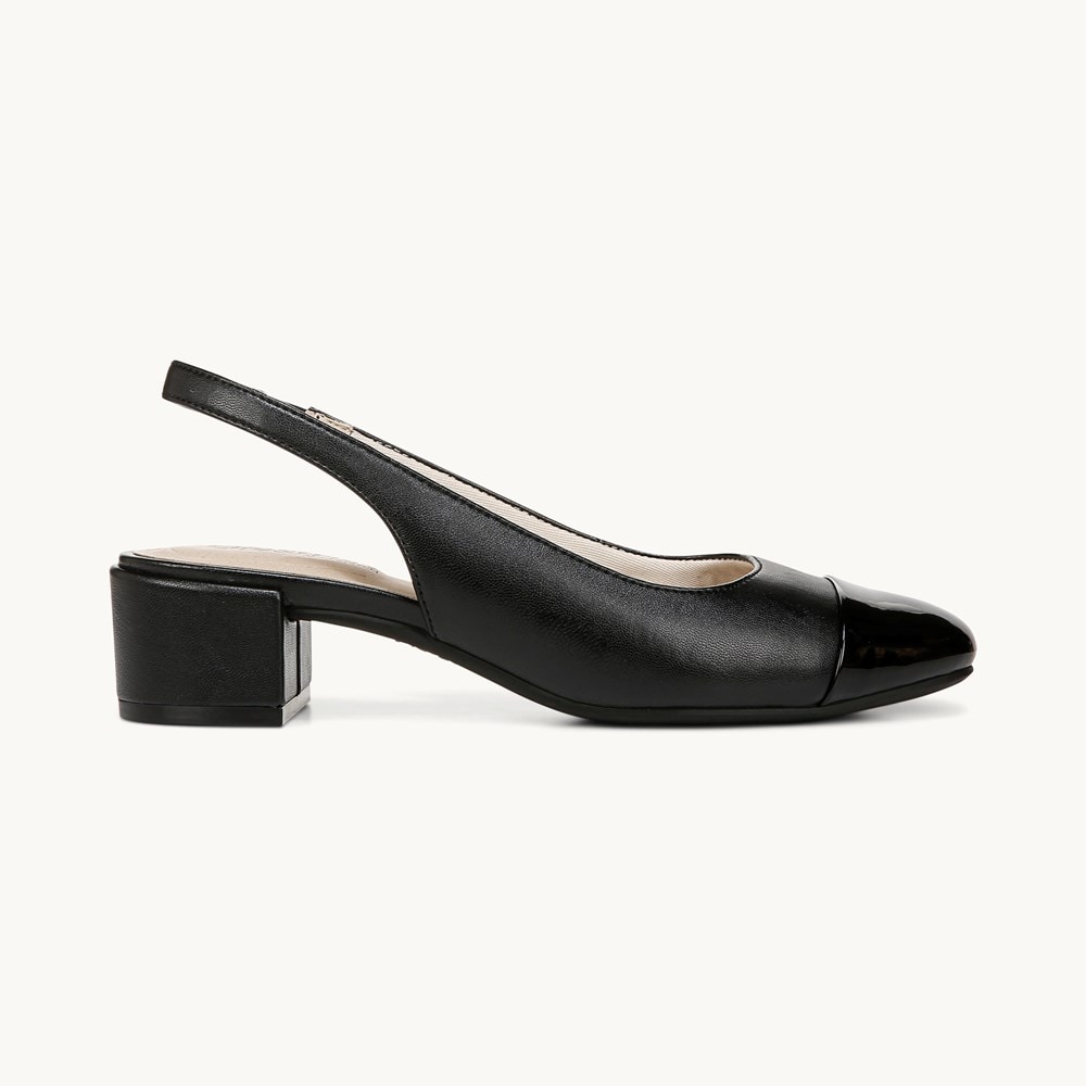 LifeStride Becoming Slingback Pump - Black Faux Leather