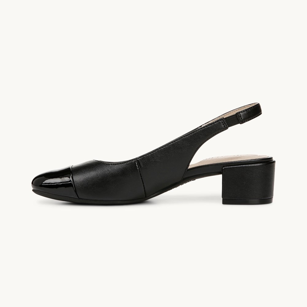 LifeStride Becoming Slingback Pump - Black Faux Leather
