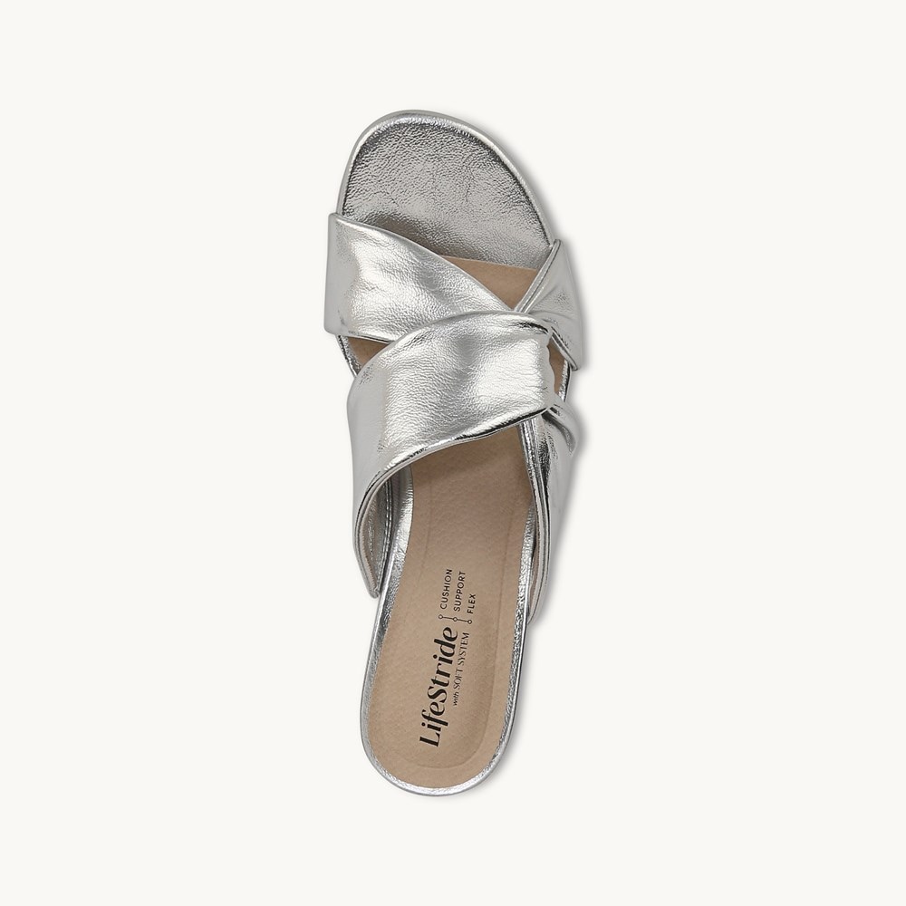 LifeStride Nori Dress Sandal - Silver Faux Leather