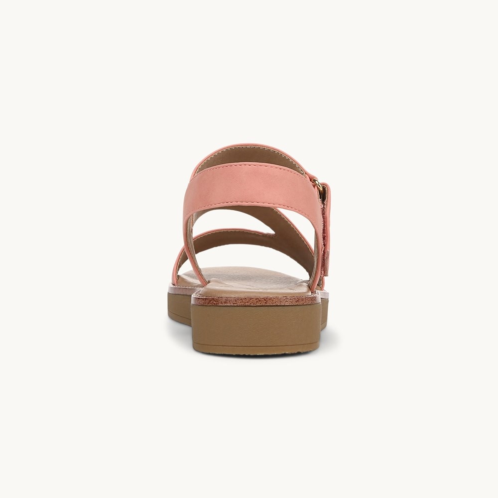 LifeStride Waverly Strappy Sandal - Coral Pink Faux Leather