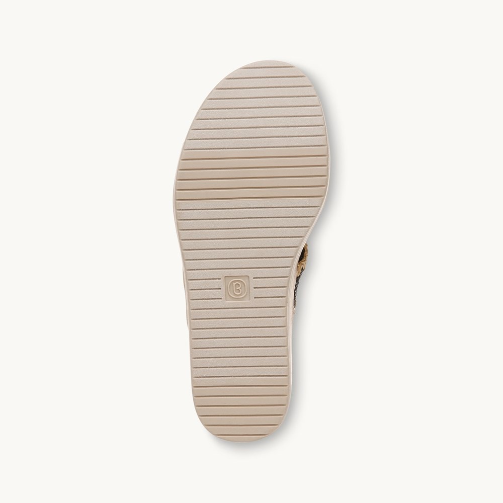 LifeStride Resort Wedge Sandal - Black Stretch Raffia Fabric