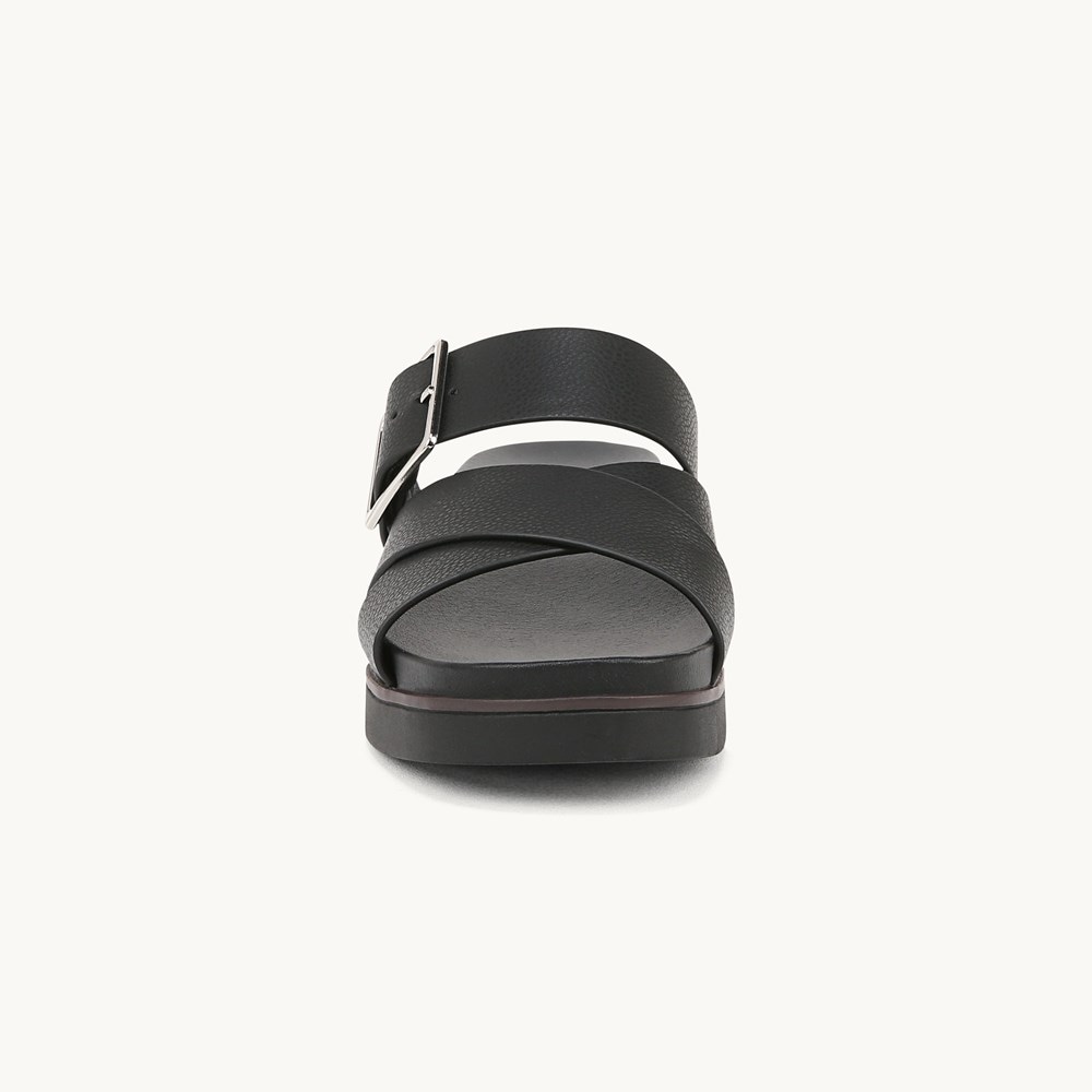 LifeStride Getaway Sandal - Black Faux Leather