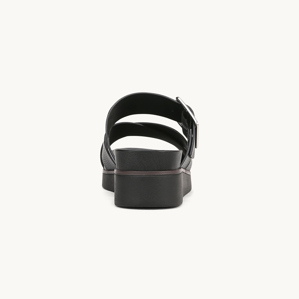 LifeStride Getaway Sandal - Black Faux Leather