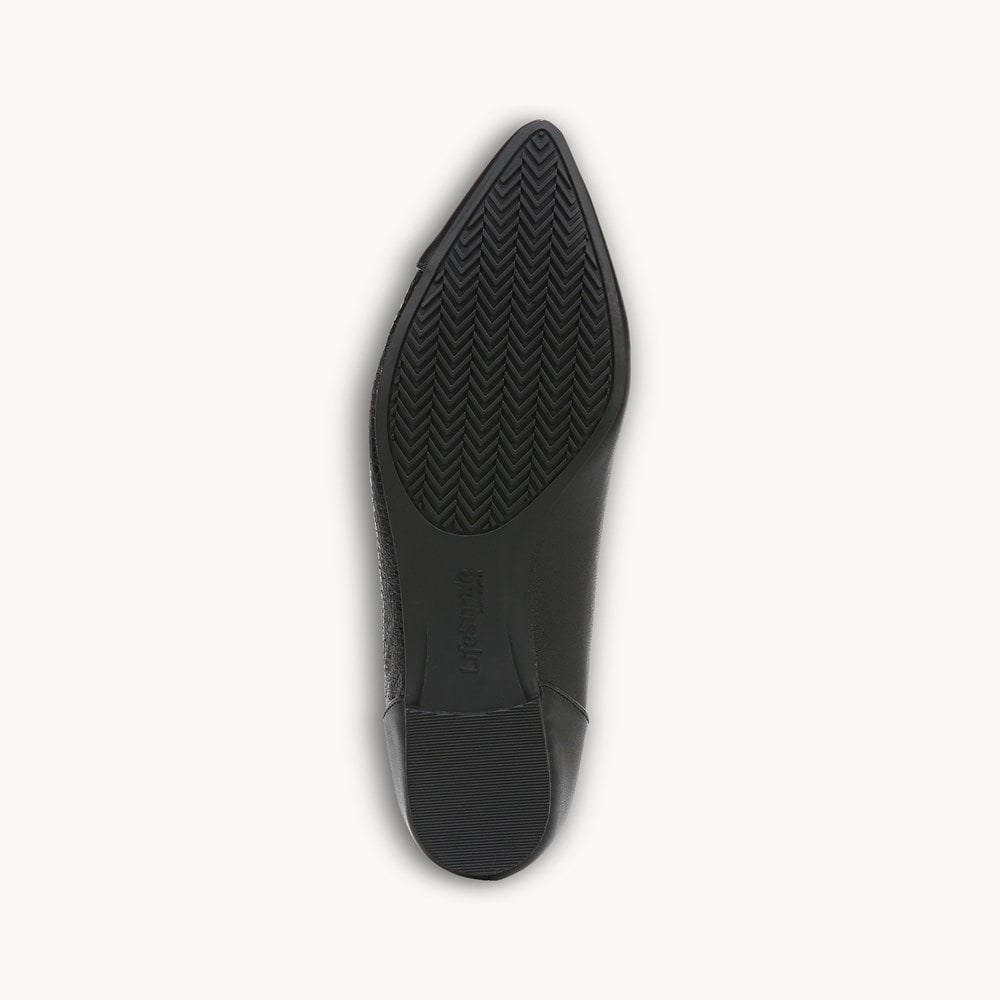 LifeStride Promise Flat - Black Faux Leather