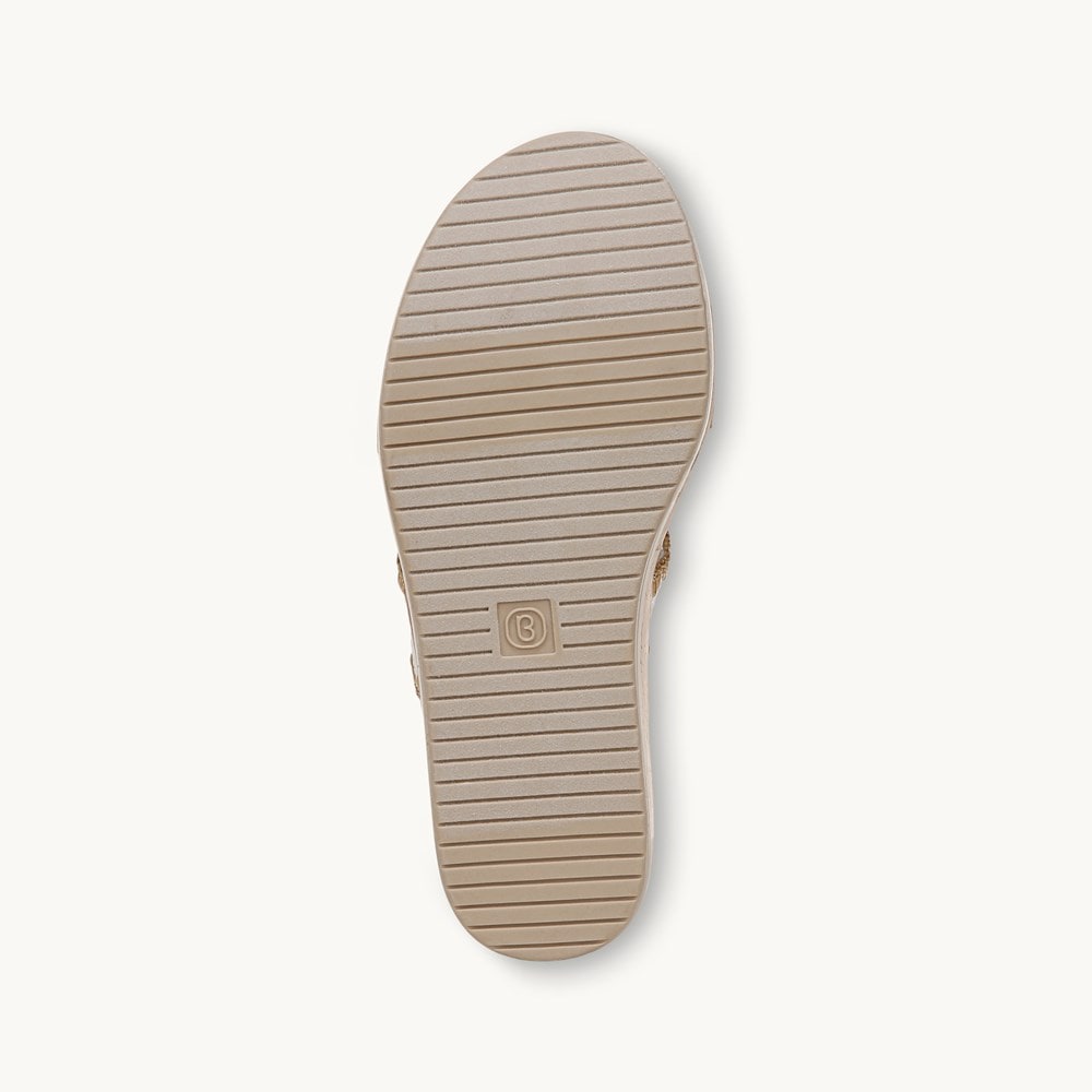 LifeStride Resort Wedge Sandal - White Stretch Raffia Fabric