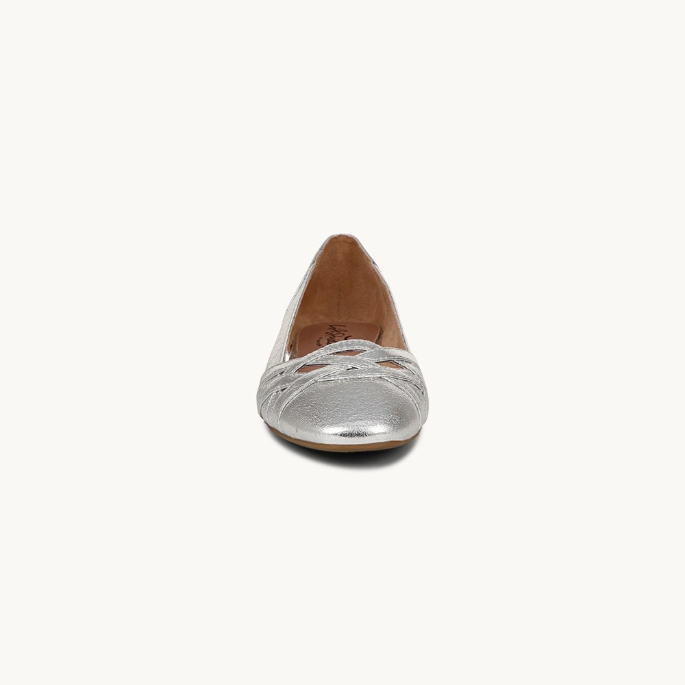 LifeStride Carmen Flat - Metallic Silver Faux Leather