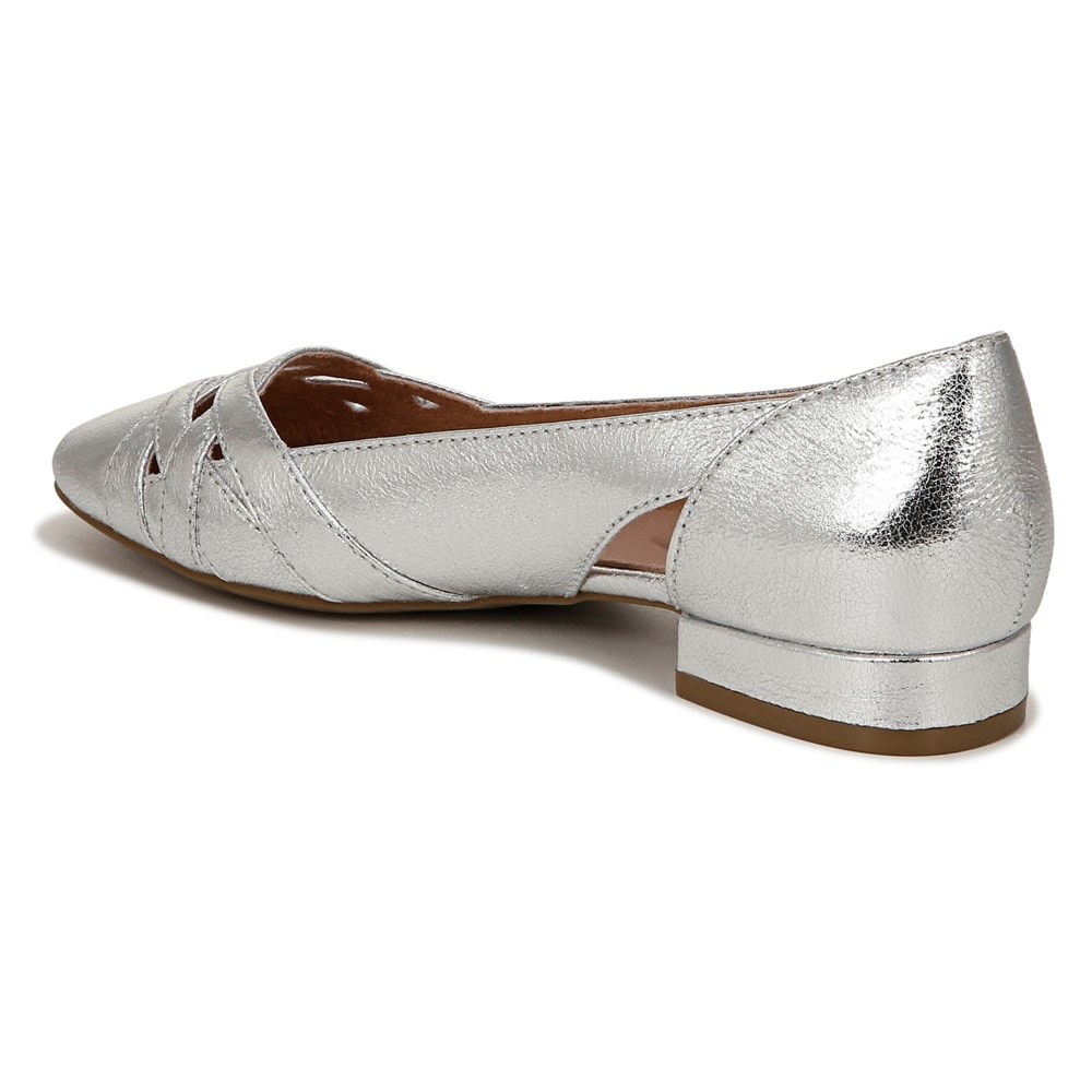 LifeStride Carmen Flat - Metallic Silver Faux Leather