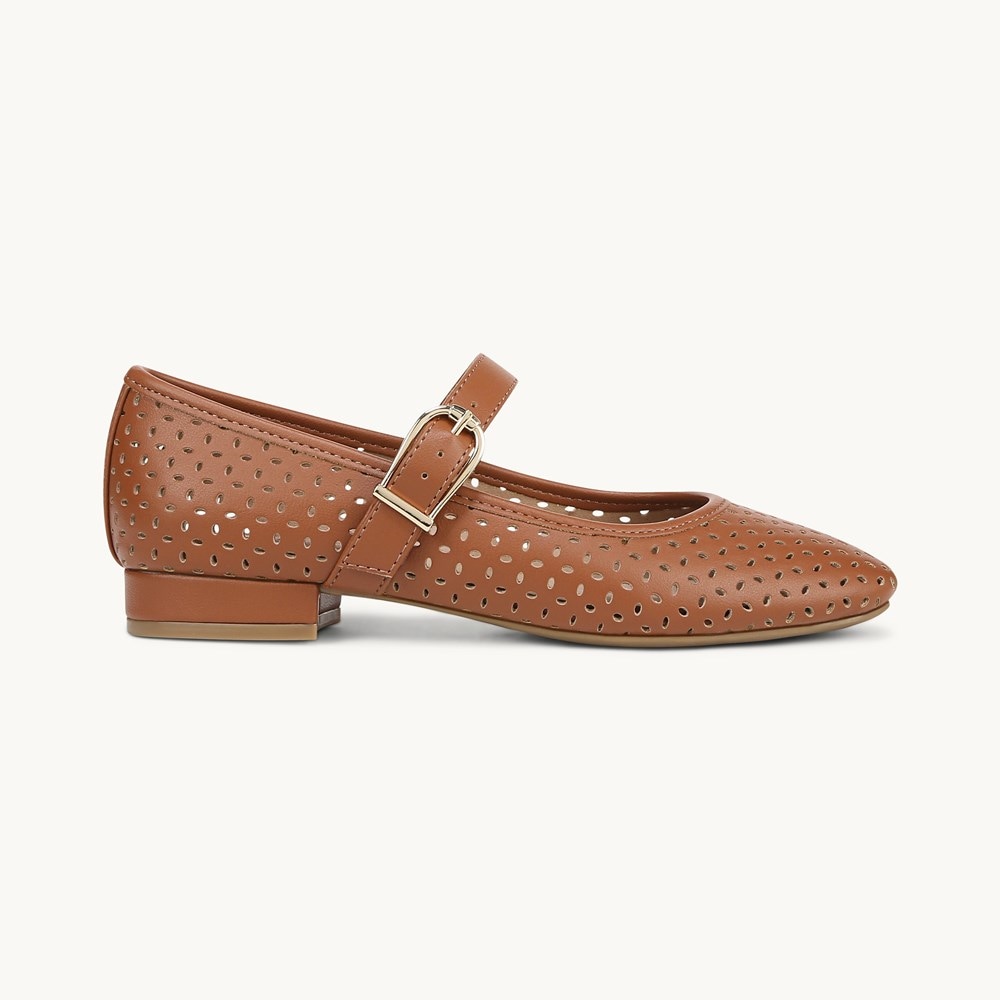 LifeStride Cameo 3 Mary Jane Flat - Tan Faux Leather