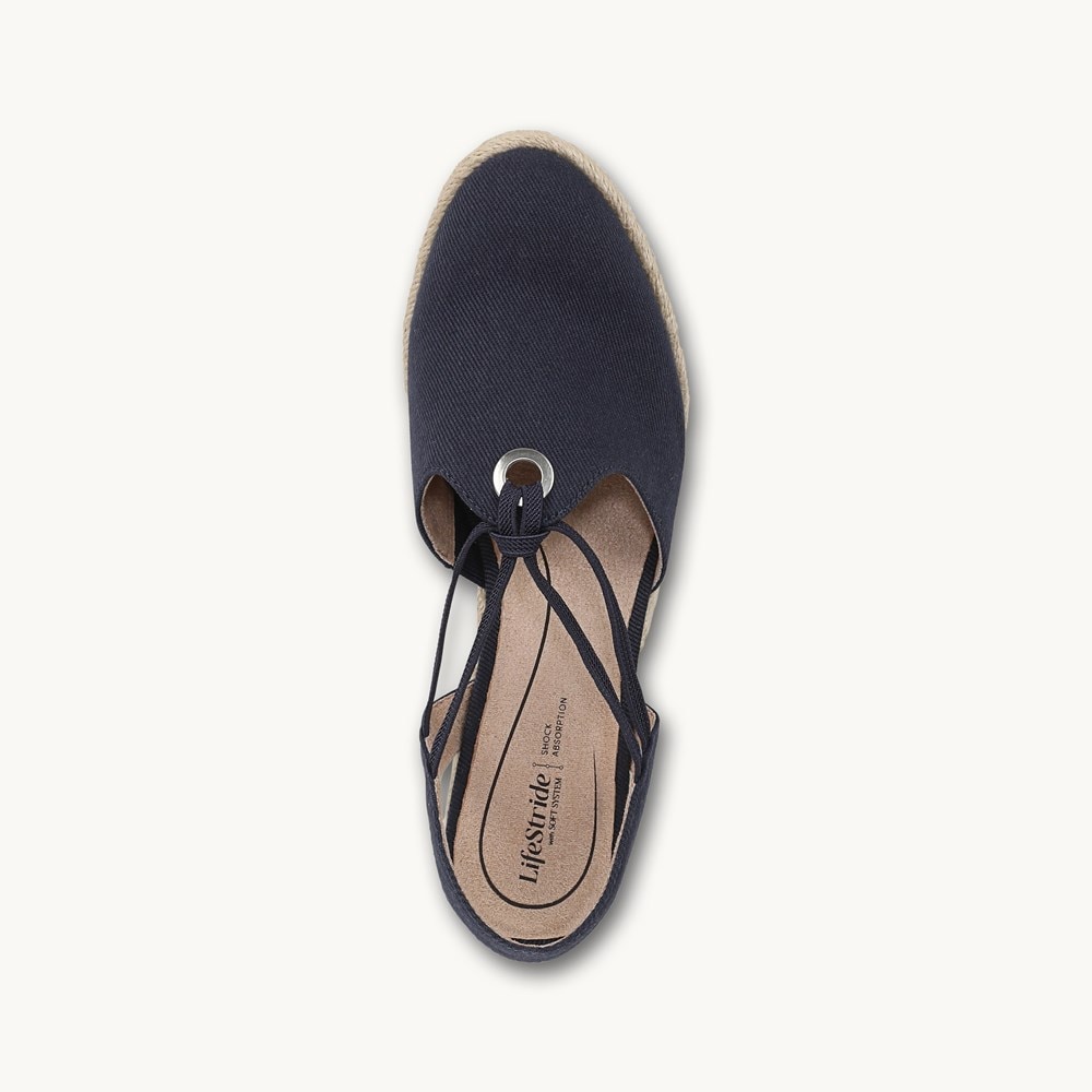 LifeStride Kennedy Espadrille Wedge - Lux Navy Fabric