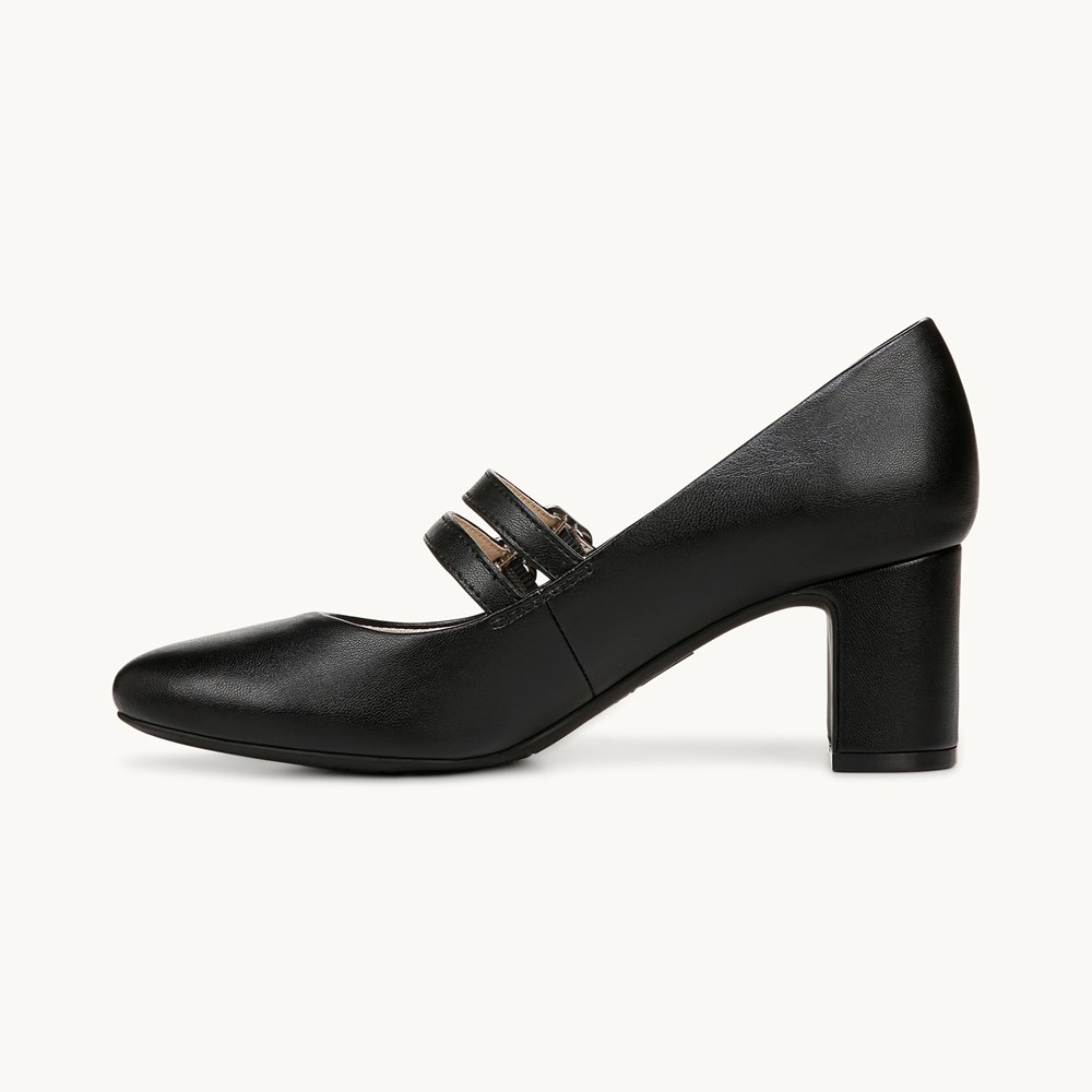 LifeStride True Block Heel Pump - Black Faux Leather