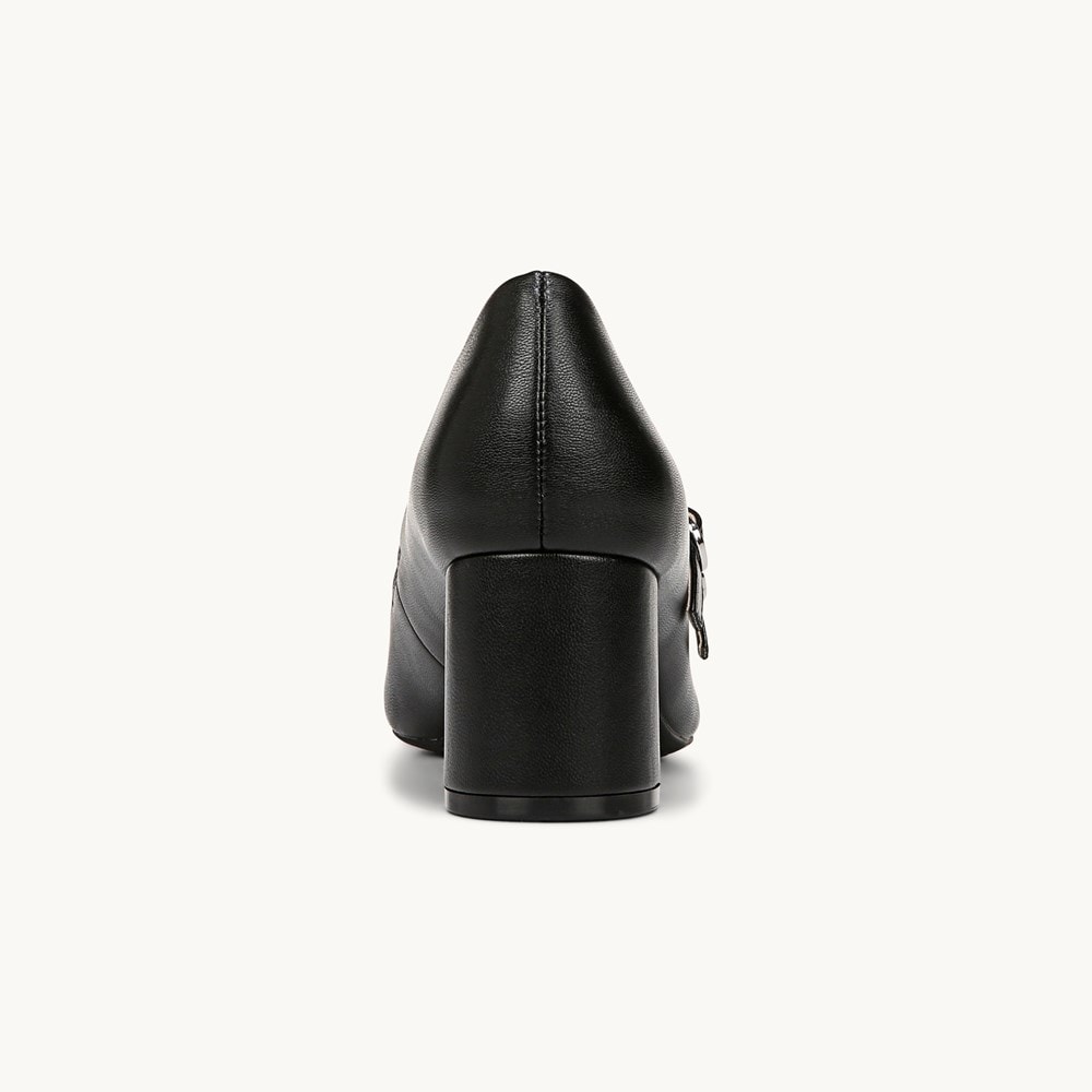 LifeStride True Block Heel Pump - Black Faux Leather