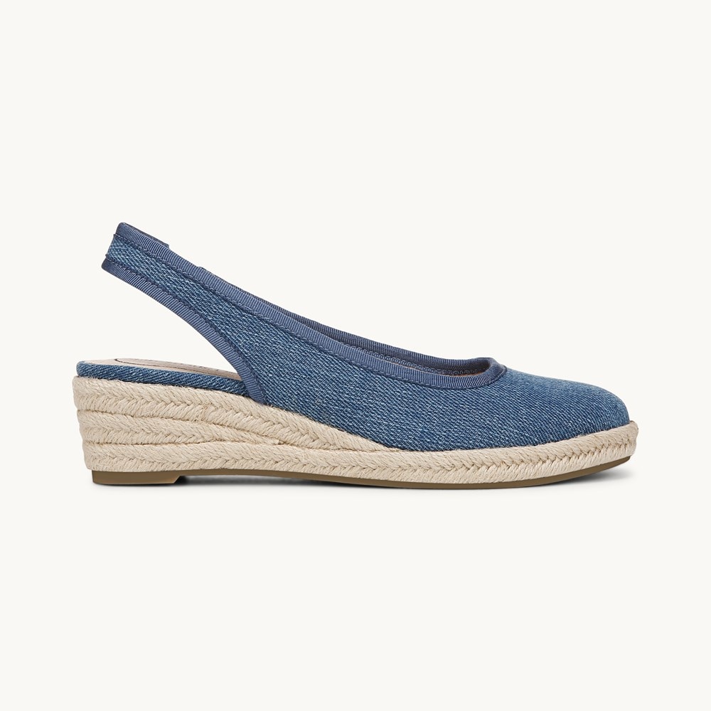 LifeStride Kayden Espadrille Wedge - Blue Denim Fabric