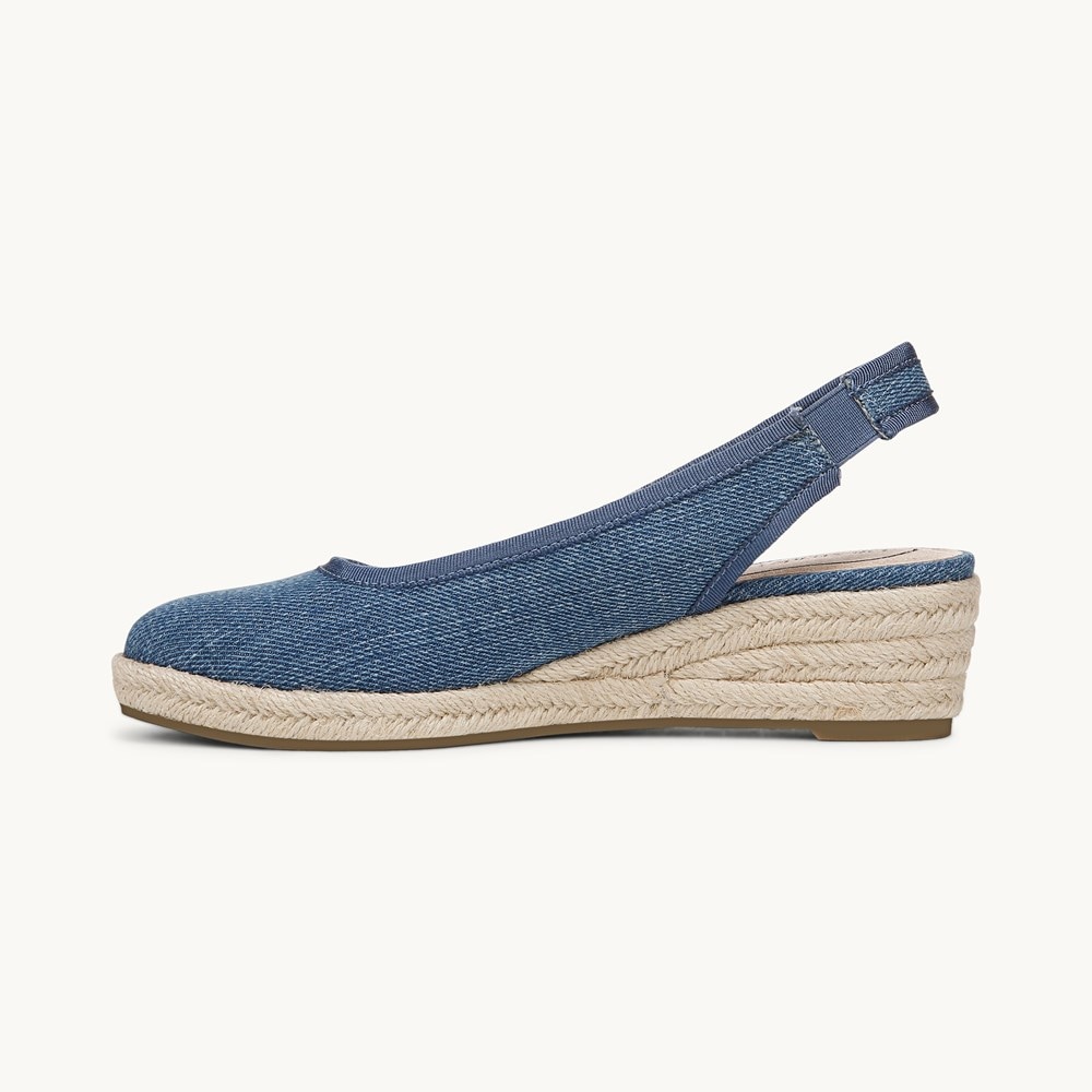 LifeStride Kayden Espadrille Wedge - Blue Denim Fabric