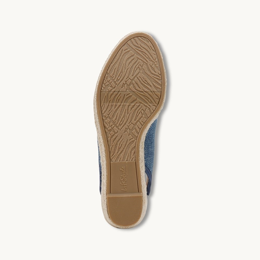 LifeStride Kayden Espadrille Wedge - Blue Denim Fabric