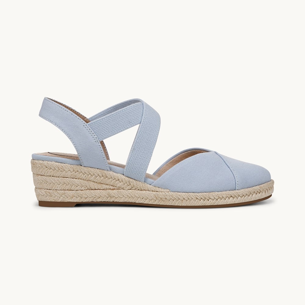 LifeStride Kimball Espadrille Wedge - Ice Blue Fabric