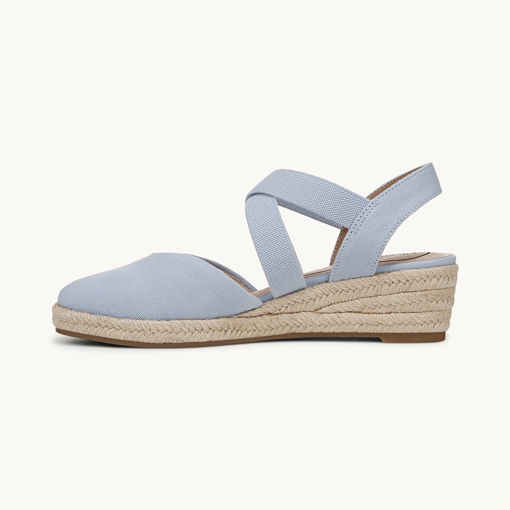 LifeStride Kimball Espadrille Wedge - Ice Blue Fabric